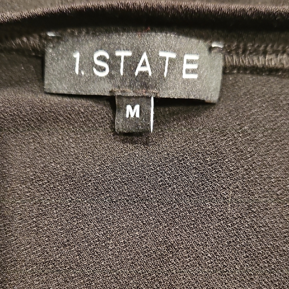 1. State Black Cold Shoulder Top Shirt - Picture 8 of 8